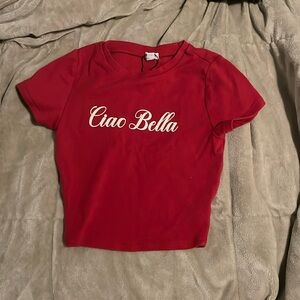 Red garage shirt
